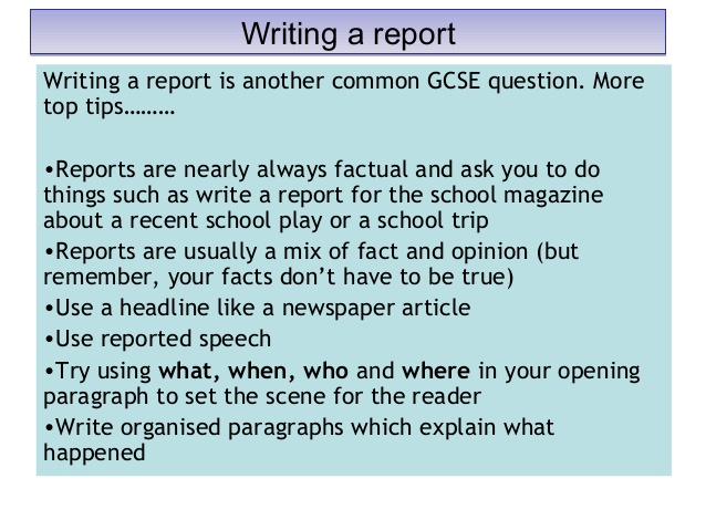 How to write a report essay